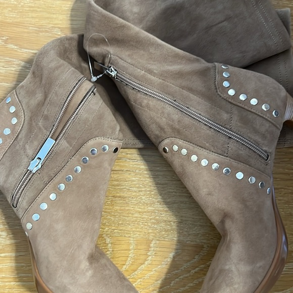 Aquatalia Stilleto heels Elegant Tan Knee-High Women's Boots size 8.5 New no box - Picture 7 of 13